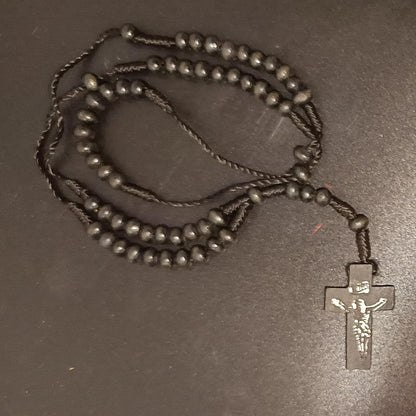 santarms Jesus Christ Necklace For Prayer Chain Locket Christian Crucifix Jesus Cross Necklace Chain Rosary Catholic Bead Mala For Men Women Boys & Girls, Wooden, Pack Of 1