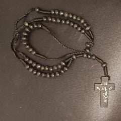 santarms Jesus Christ Necklace For Prayer Chain Locket Christian Crucifix Jesus Cross Necklace Chain Rosary Catholic Bead Mala For Men Women Boys & Girls, Wooden, Pack Of 1