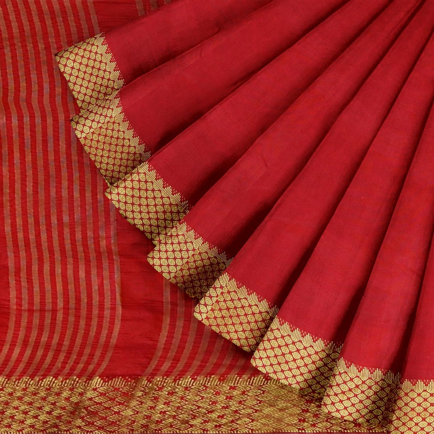 Hira Silk Kanjivaram Saree with Unstitched Blouse, Kumkum Box and Sindur, Banarasi Silk Sari for Women
