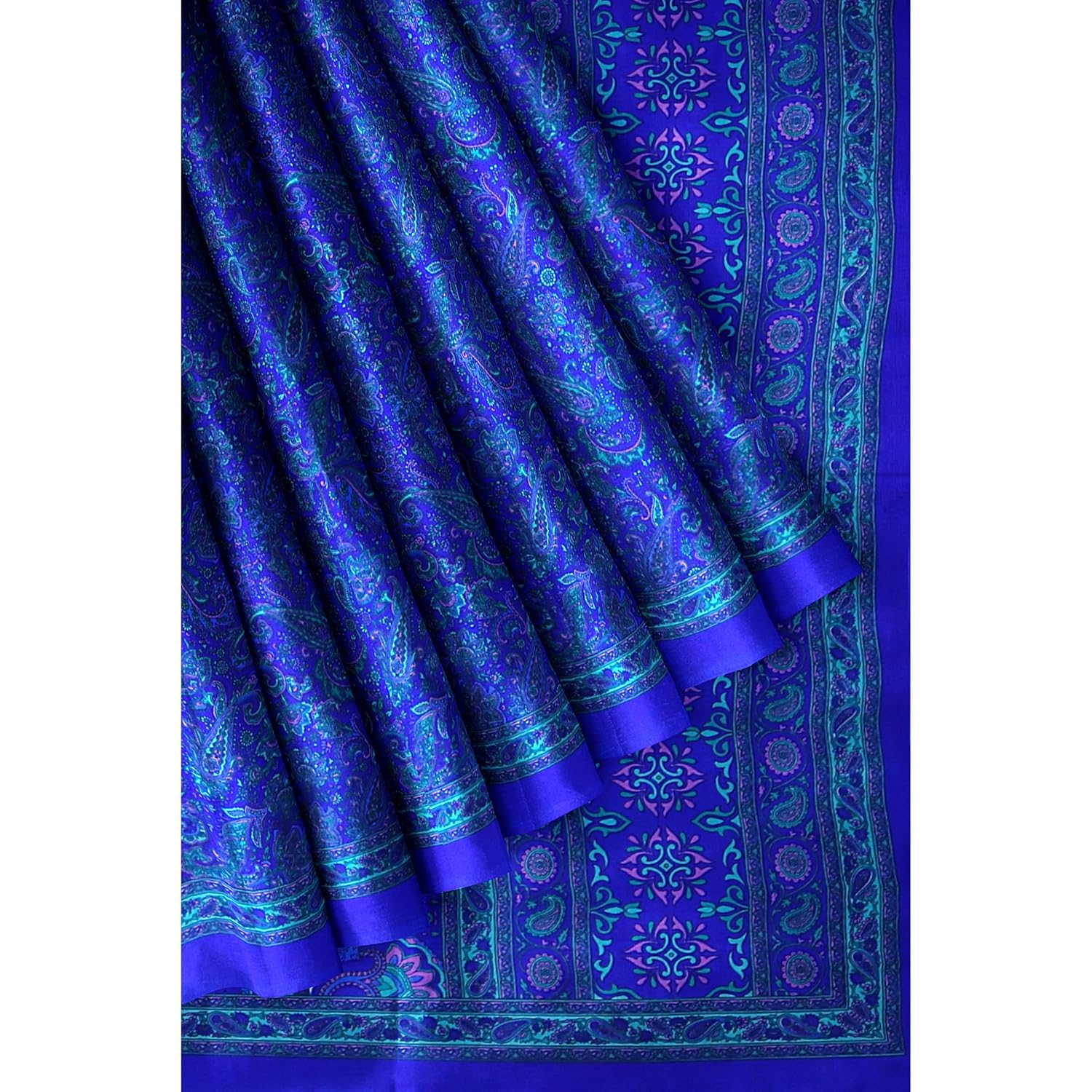 Hira Silk Printed Saree for Women, Air Line Crepe Silk Saree/Sari with Unstitched Blouse Piece