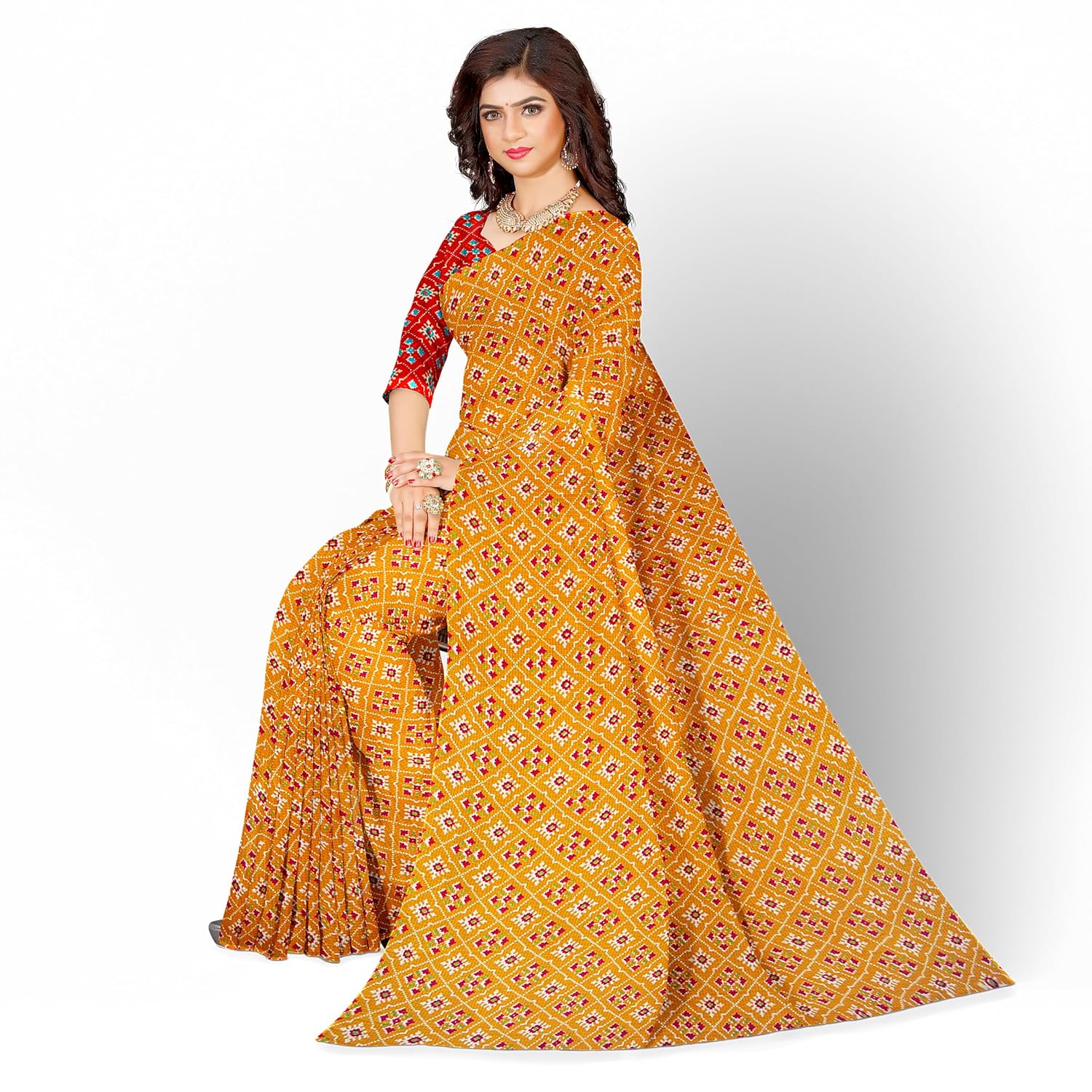 Hira Silk Printed Saree for Women, Tussar Silk Saree/Sari with Unstitched Blouse Piece