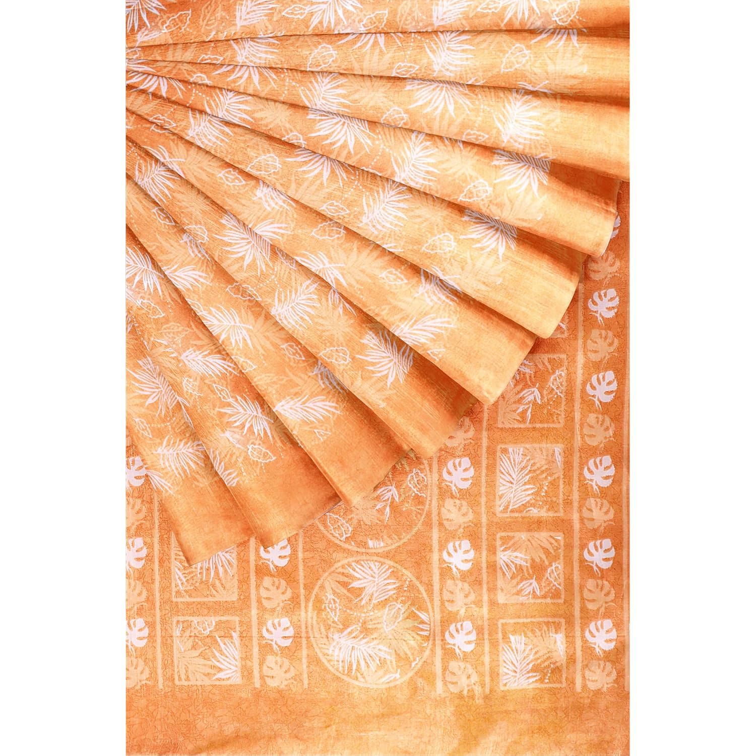 Hira Silk Saree for Women, Printed Silk Saree/Sari with Unstitched Blouse Piece (Yellow)