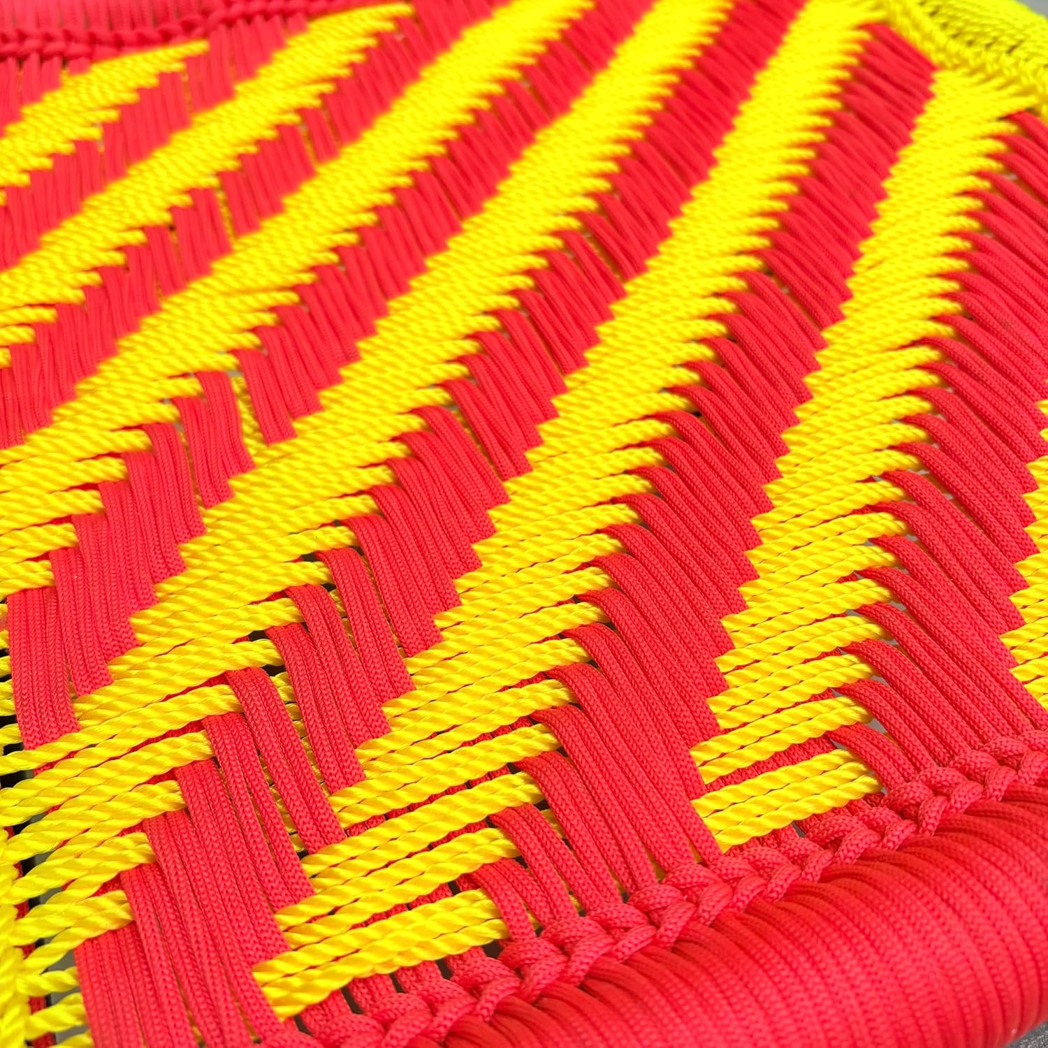 santarms Kid's Wooden Mudda Pidha Chair | Rajwadi Machiya Rest Stool | Strong Rope Woven Pidha, Handmade Khatli Rope Bajot for Pooja