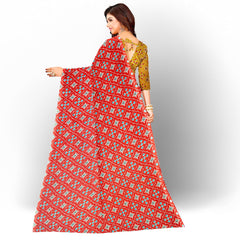 Hira Silk Printed Saree for Women, Tussar Silk Saree/Sari with Unstitched Blouse Piece, Kumkum Box and Red Sindoor