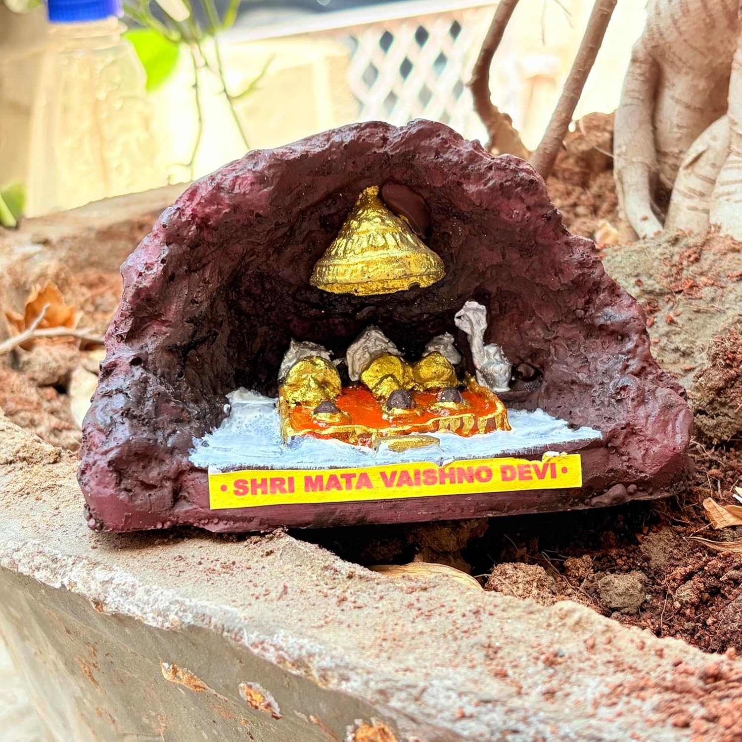 santarms Handmade MATA Vaishno Devi Ji Idol - Divine Vaishno Devi Gufa Statue Resin Craft for Religious Worship & Home Temple Decor for Devotees (Jammu & Kashmir)