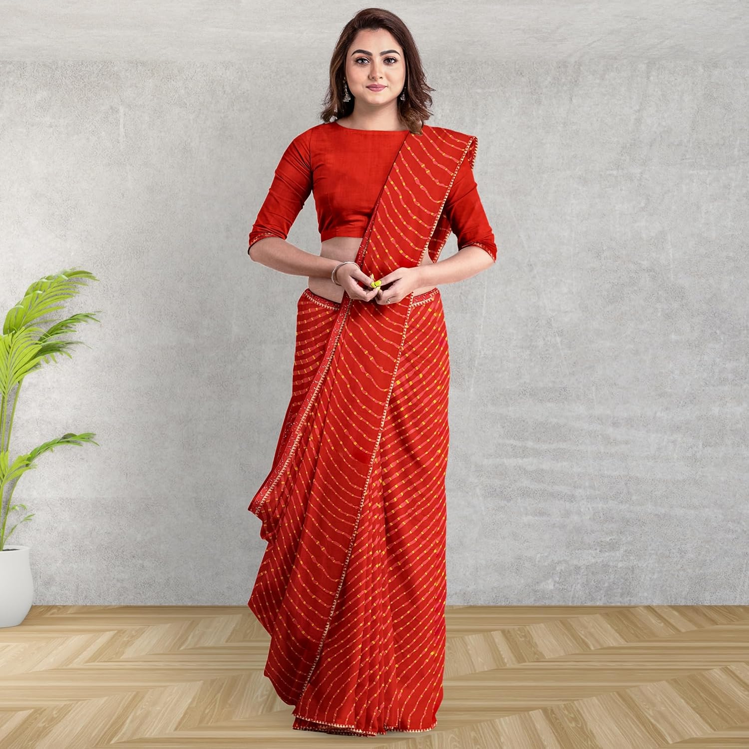 Hira Silk Chiffon and South Cotton Saree with Unstitched Blouse for Women - Pack of 2