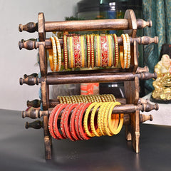 santarms Wooden Bangle Stand For Bangles | Home Decor | Women Gift Bangles For Or Chudi Churi Best By Holder | MADE IN INDIA | 8 Rods