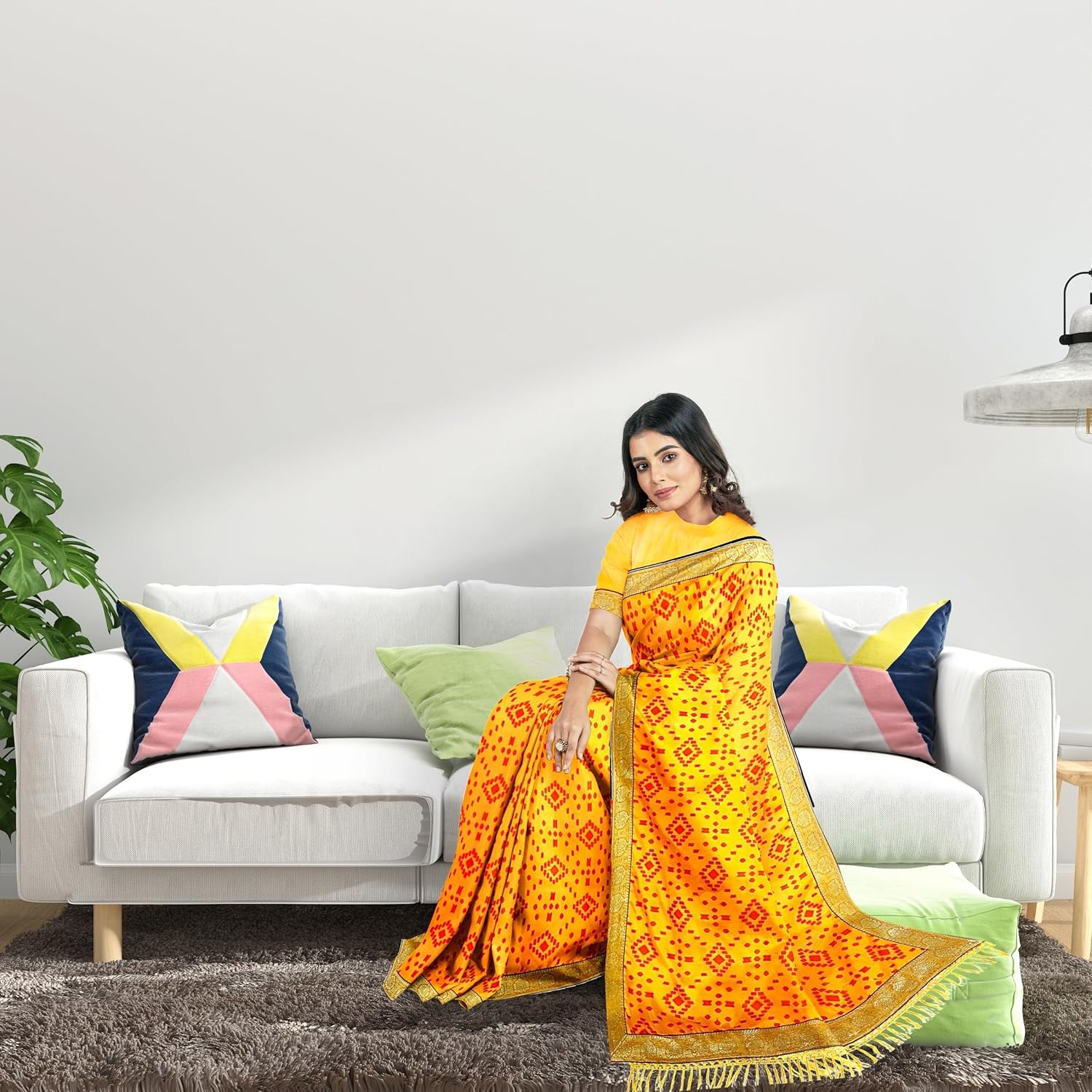 Hira Silk Saree for Women, Printed Silk Saree/Sari with Unstitched Blouse Piece - Pack of 2