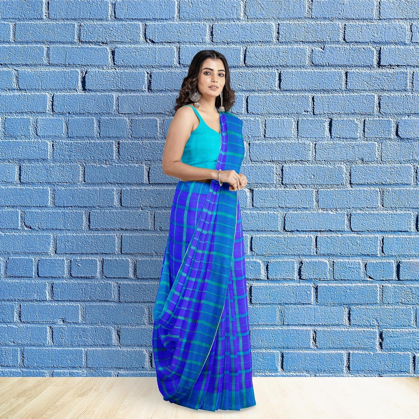 Hira Silk Cotton and Air Line Crepe Saree for Women with Unstitched Blouse Piece - Pack of 2