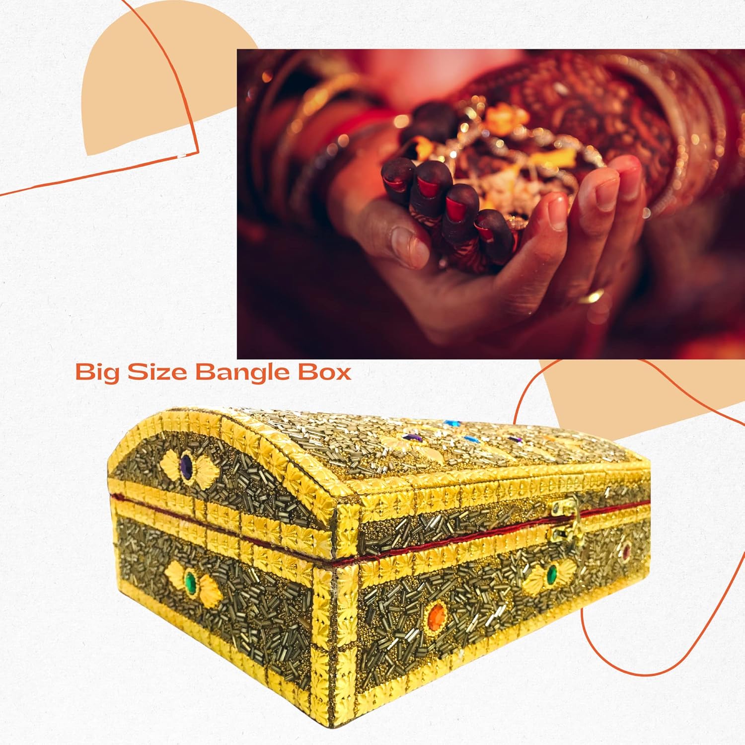 Compact wooden bangle box size comparison Santarms jewellery organizer