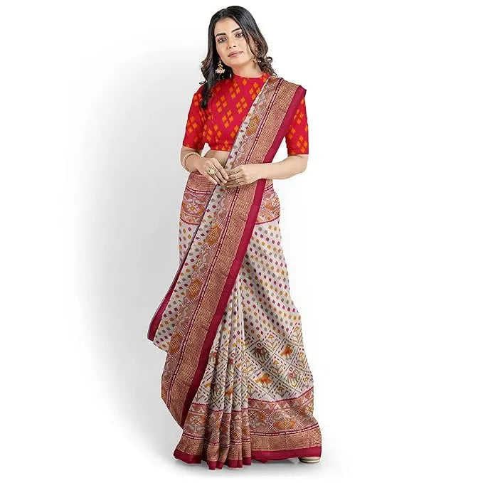 Elegant Hira Silk Kanjivaram Printed Cotton Silk Saree with rich motifs and unstitched blouse piece. Perfect for weddings, festivals & traditional functions.
