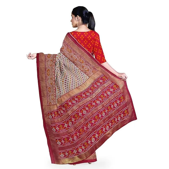 Elegant Hira Silk Kanjivaram Printed Cotton Silk Saree with rich motifs and unstitched blouse piece. Perfect for weddings, festivals & traditional functions.