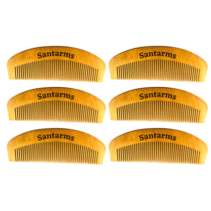 Santarms Neem Comb, Wooden Comb | Hair Growth, Hair fall, Dandruff Control | Hair Straightening, Frizz Control | Comb for Men, Women (1 Pcs)