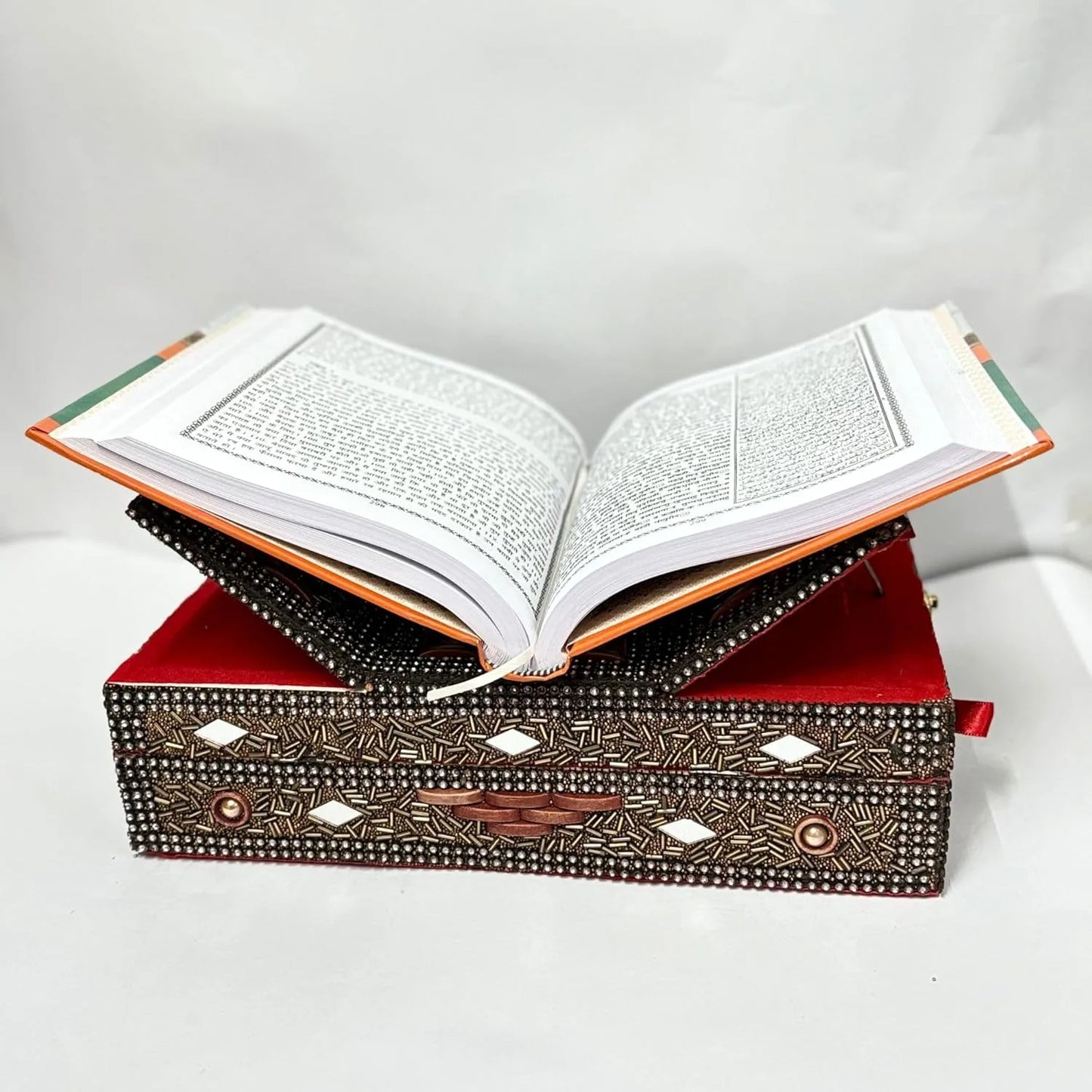 Handmade Quran Rehal Box open wooden foldable Islamic book stand by Santarms 6