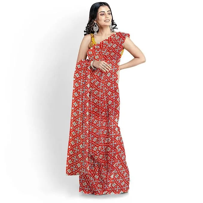 Premium Tussar Silk Printed Saree for Women with unstitched blouse piece. Lightweight, elegant, perfect for weddings, festivals & ethnic wear styling