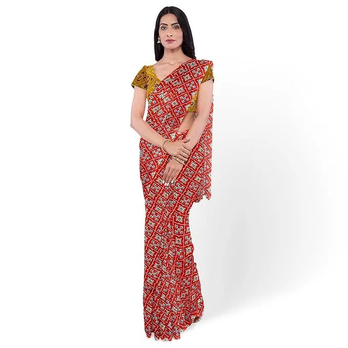 Premium Tussar Silk Printed Saree for Women with unstitched blouse piece. Lightweight, elegant, perfect for weddings, festivals & ethnic wear styling