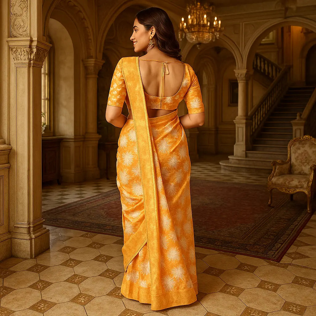 Hira Silk Printed Saree for Women – Elegant Traditional Silk Saree with Unstitched Blouse Piece