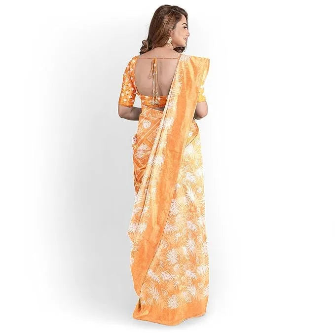 Hira Silk Printed Saree for Women – Elegant Traditional Silk Saree with Unstitched Blouse Piece