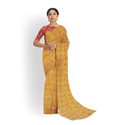 Hira Silk Printed Tussar Saree for Women | Silk Sari with Blouse