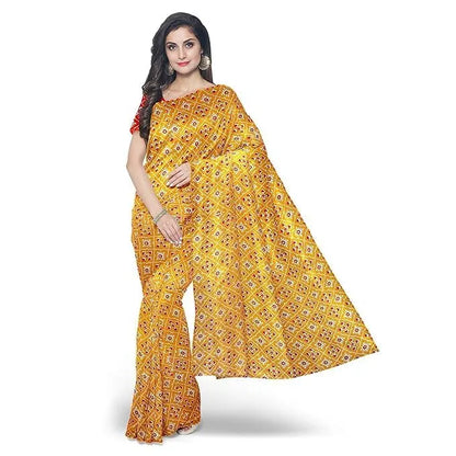 Hira Silk Printed Tussar Saree for Women | Silk Sari with Blouse