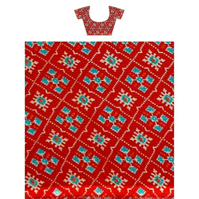 Hira Silk Printed Tussar Saree for Women | Silk Sari with Blouse