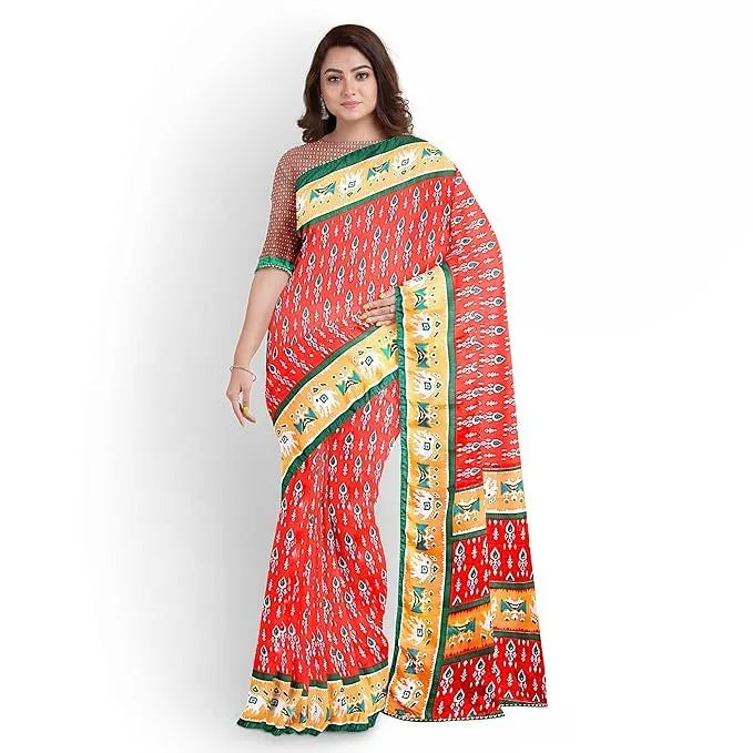 Hira Silk Saree for Women | Printed Silk Saree with Unstitched Blouse Piece
