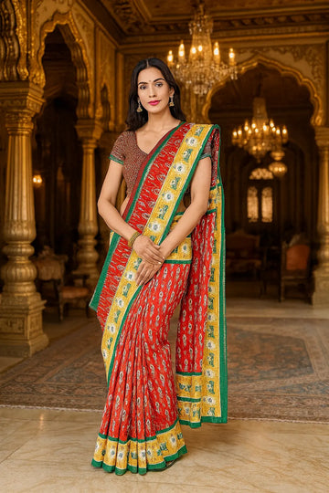 Hira Silk Saree for Women – Elegant Printed Saree with Unstitched Blouse Piece