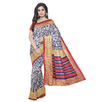 Hira Silk Printed Saree for Women, Cotton Silk Saree/Sari with Unstitched Blouse Piece