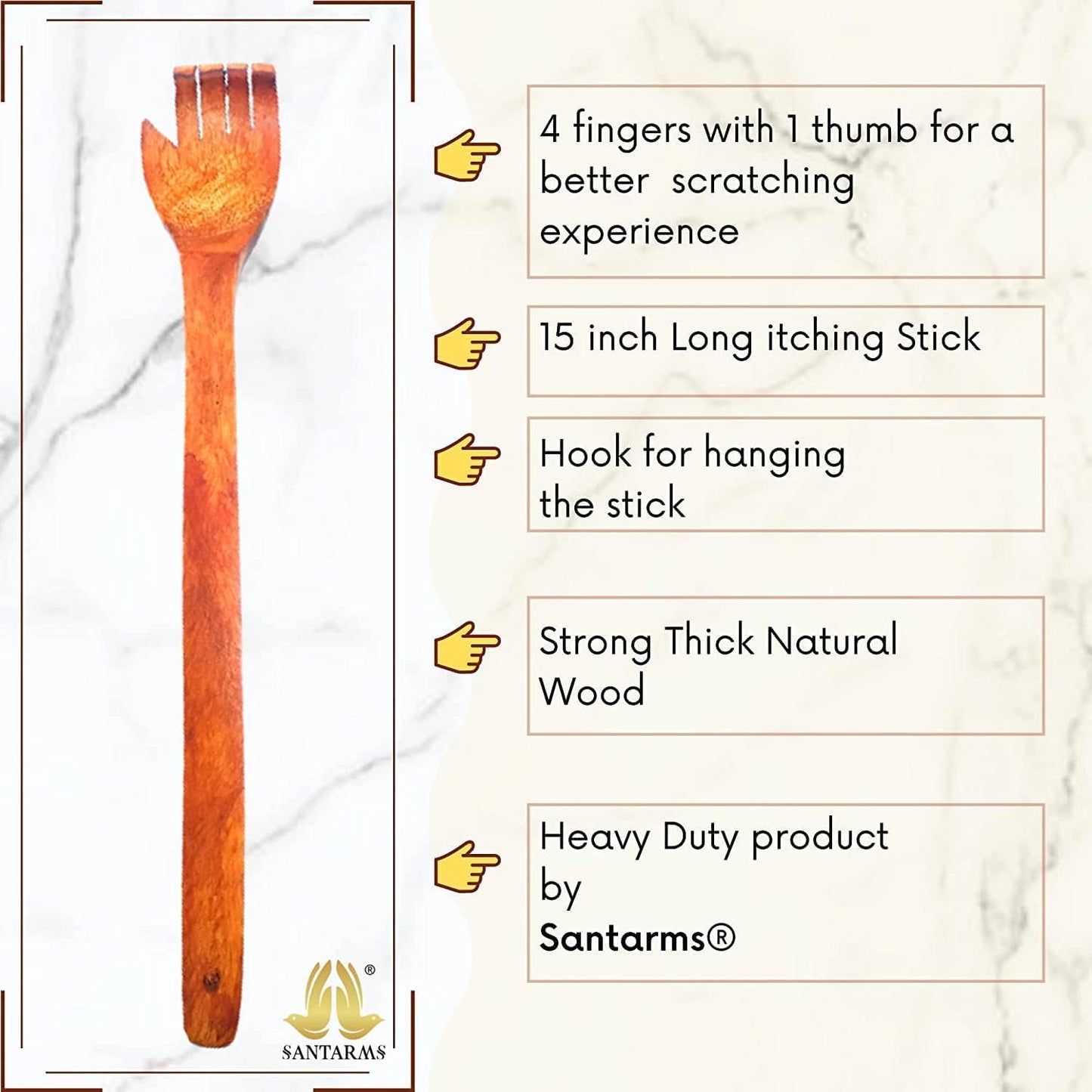 Long handle back scratcher for men and women