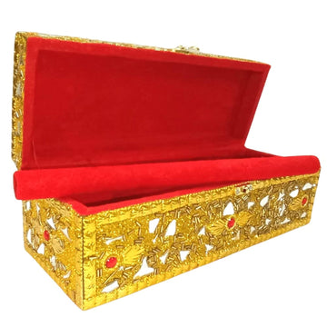 Santarms Golden Wooden Bangle Box – Traditional Design