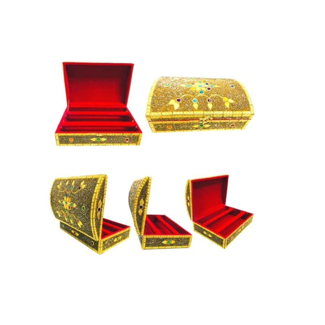 Santarms Golden Wooden Jewelry & Bangle Storage Box – Antique Design