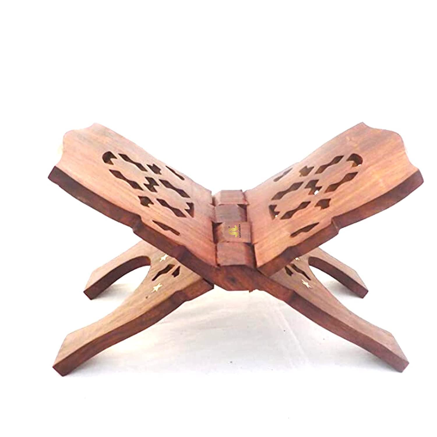 Santarms Sheesham Wooden holy Book Stand | Book Stand for Reading | Rehal Quran rihal Stand 10 inch