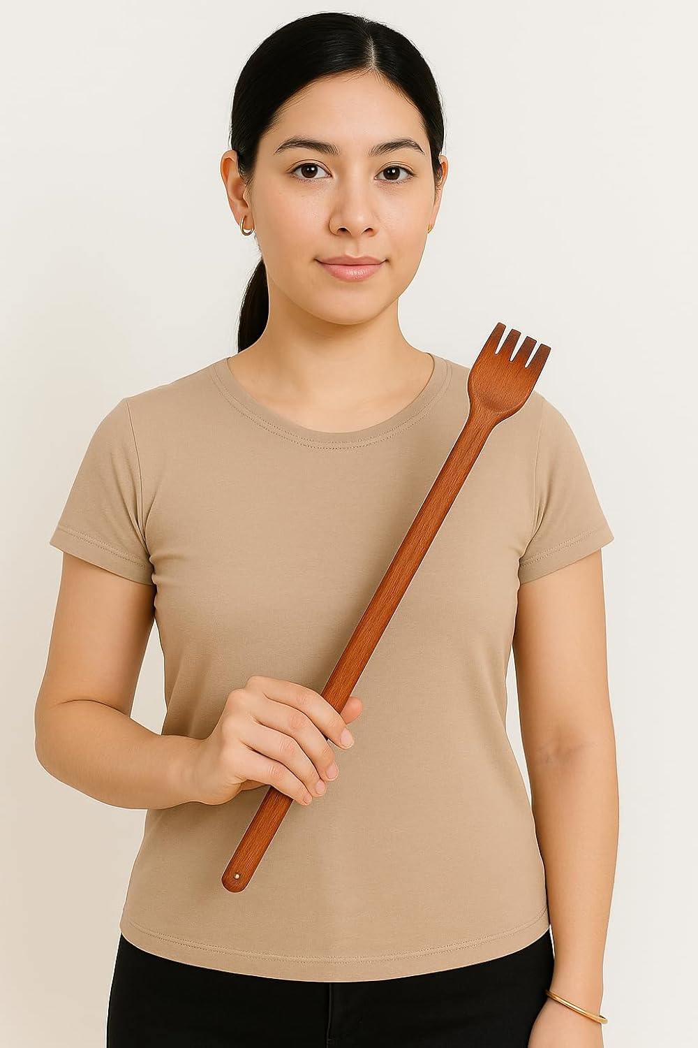 Santarms Wooden Itching Hand Khujli Stick – Long Handle Back Scratcher for Men & Women | Handmade Natural Wood Stick for Body Relaxation