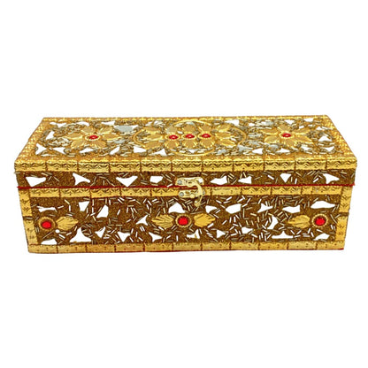 Velvet Lined Wooden Jewellery Organizer – Traditional Beadwork