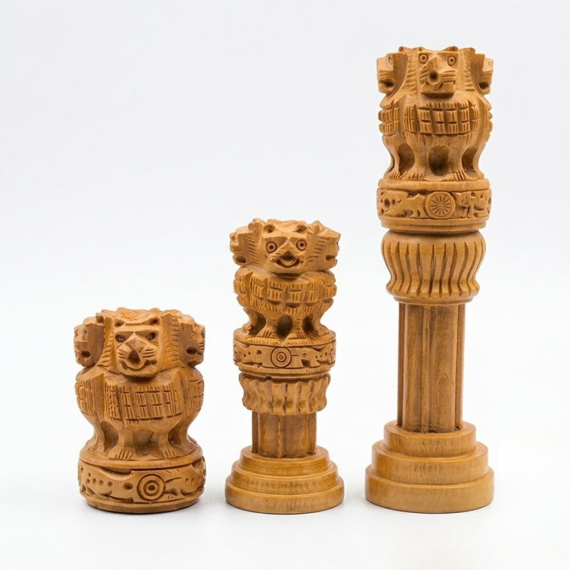 Handcrafted Wooden Ashoka Pillar – Symbol of Power & Pride | Santarms