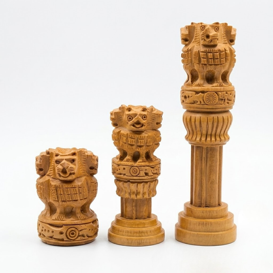 Handcrafted Wooden Ashoka Pillar – Symbol of Power & Pride | Santarms