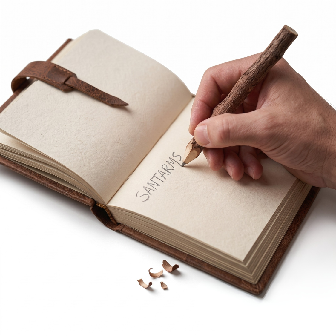 Santarms Natural Wooden Twig Pencil - Rustic Handmade Graphite