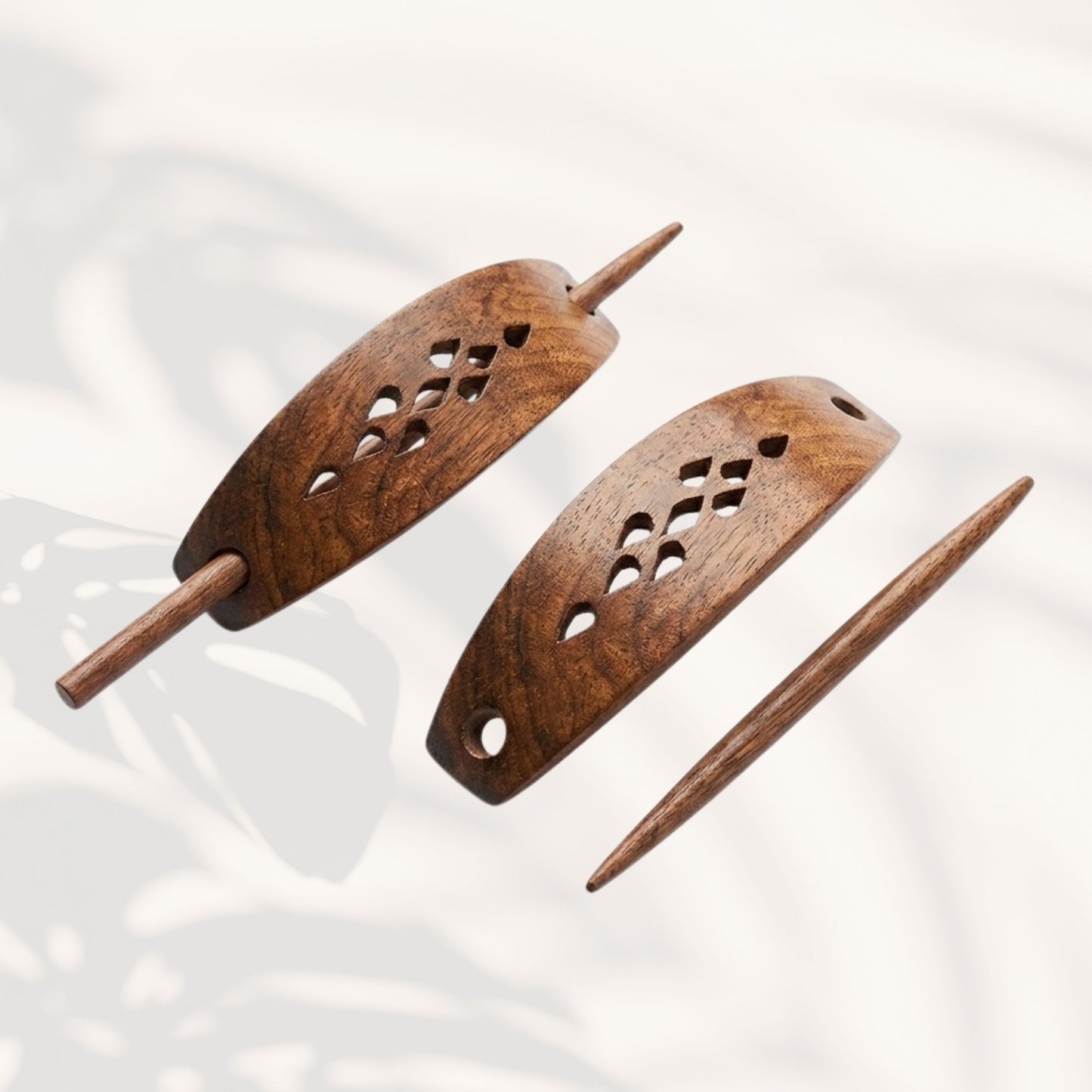 Santarms Handcrafted Wooden Juda Pin and Hair Slide Set (Pack of 2)