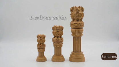Handcrafted Wooden Ashoka Pillar – Symbol of Power & Pride | Santarms