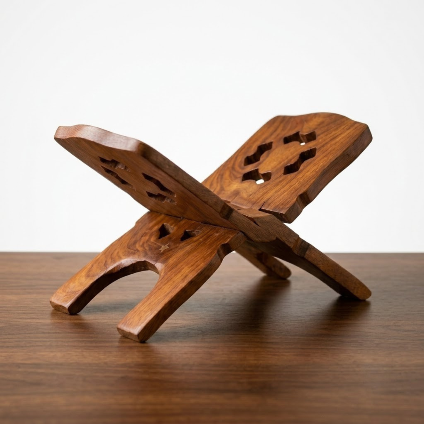 Santarms Handmade Wooden Foldable Geeta Stand: an Elegant and Versatile Holy Book Holder – 13 Inch, Brown