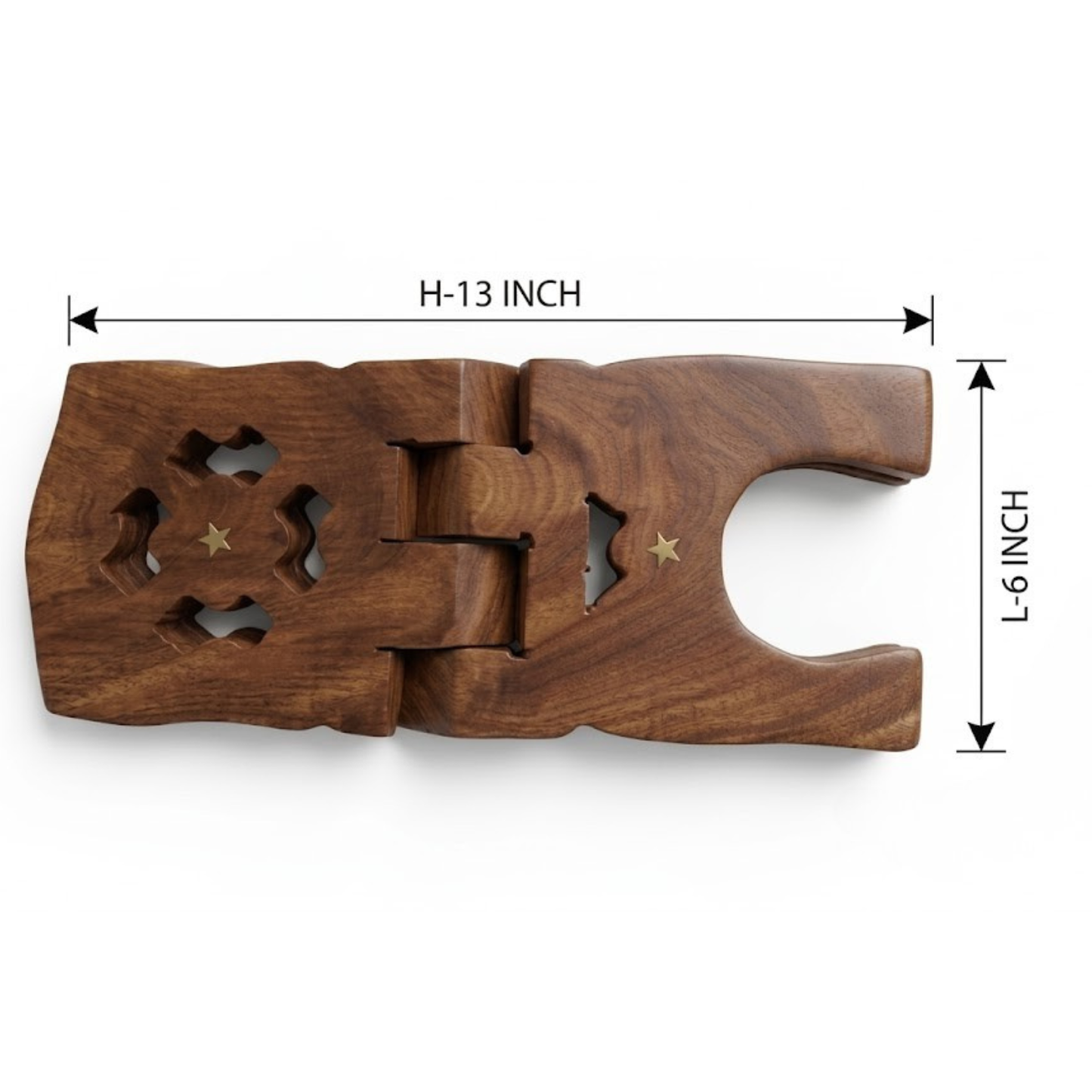 Santarms Handmade Wooden Foldable Geeta Stand: an Elegant and Versatile Holy Book Holder – 13 Inch, Brown
