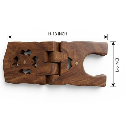 Santarms Handmade Wooden Foldable Geeta Stand: an Elegant and Versatile Holy Book Holder – 13 Inch, Brown