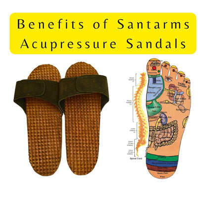 santarms Wooden aacupressure Slipper Or Acupuncture Chapel | Chappal for Men and Women