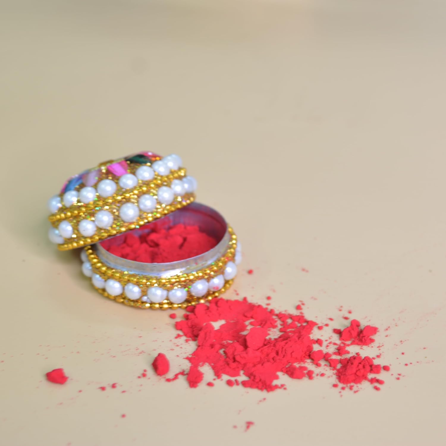 santarms kumkum sindoor Box handicrafts Fancy Stylish singhora shringar Box kumkum dabbi sindoor dabbi sindur dani with Tilak Stick (Set of 12)