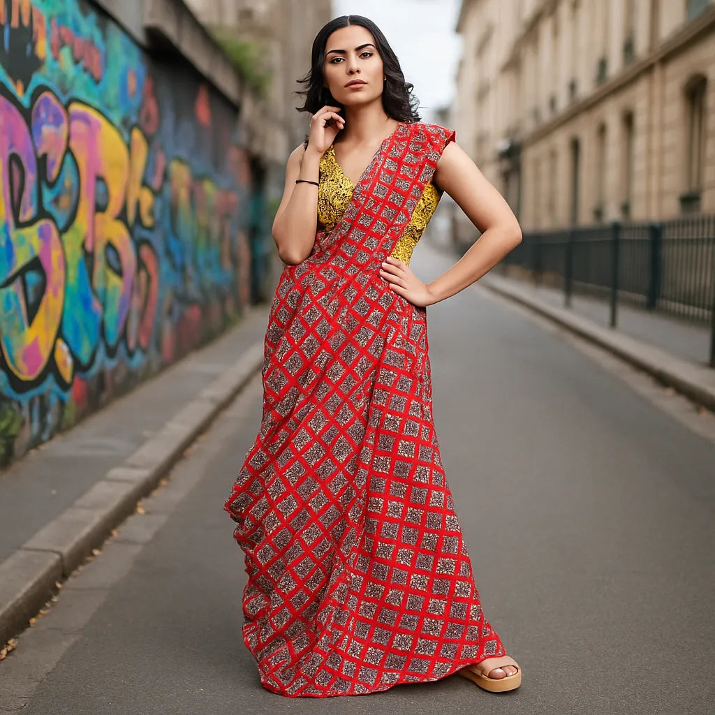 Premium Tussar Silk Printed Saree for Women with unstitched blouse piece. Lightweight, elegant, perfect for weddings, festivals & ethnic wear styling