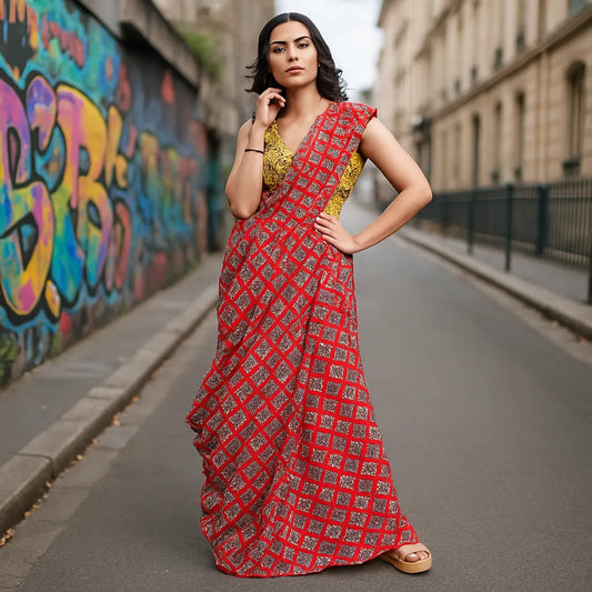 Premium Tussar Silk Printed Saree for Women with unstitched blouse piece. Lightweight, elegant, perfect for weddings, festivals & ethnic wear styling