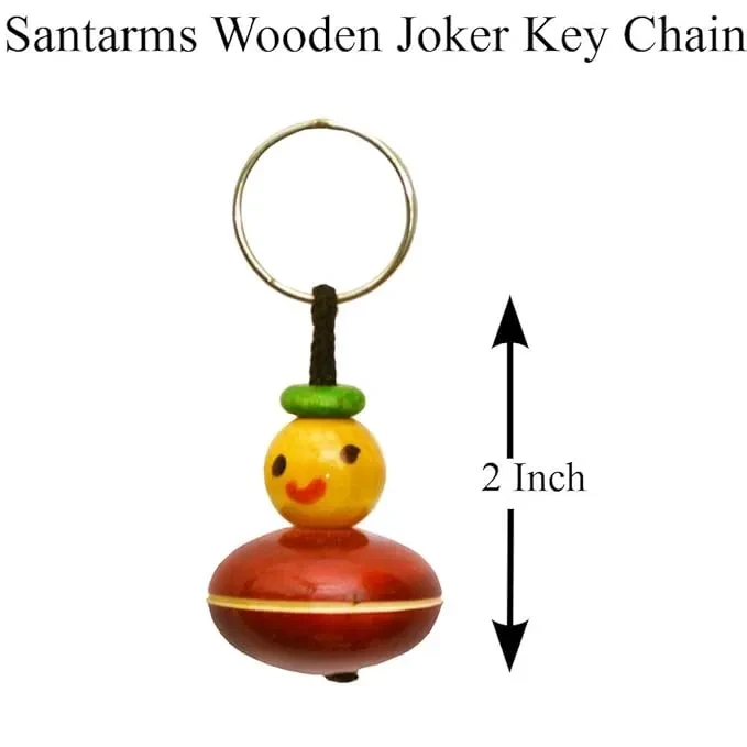santarms  handcrafted wooden key chain red (7cm)