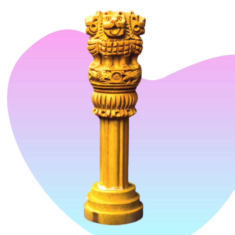 Santarms wooden ashoka pillar - stambh for table advocate accessories gifts women men brother kids girls pack day pillara stand car statue - ashok national emblem office showpiece home decor items Ind