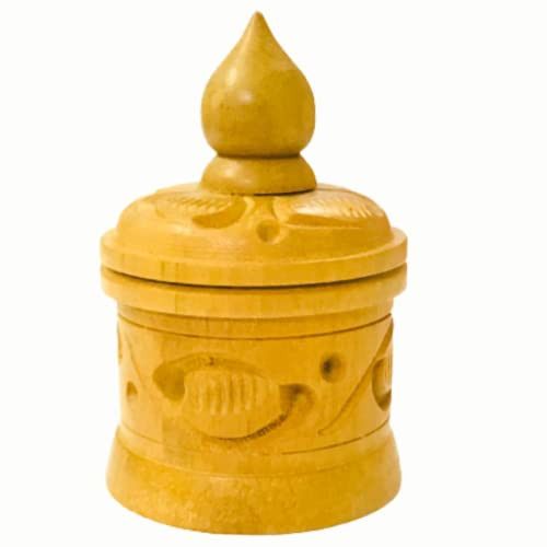 Santarms Wooden Kumkum Box Shringar Box | Sindoor Dabbi - Santarms - Buy Indian Handicrafts