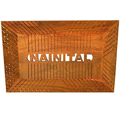 Santarms Nanital Handcrafted Wooden Tray Set (23x35x4)cm [brown colour]- for kitchen, dining,serving-for welcoming guests,for home office and multipurpose use-grahpravesham item-grah pravesh gift- Use